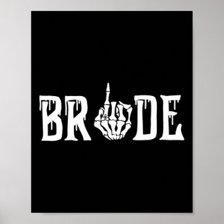 Gothic Skeleton Bride Wedding Just Married Spooky  Poster