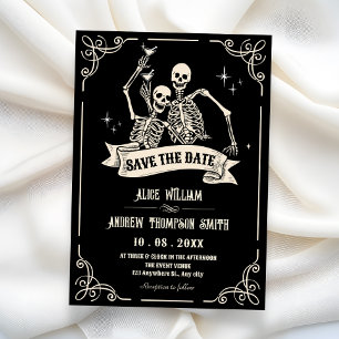 Gothic skeleton cool wedding save the date