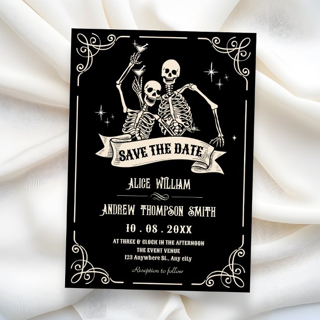 Gothic skeleton cool wedding save the date (Creator Uploaded)