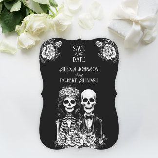 Gothic skeleton couple All in One Wedding  Save The Date