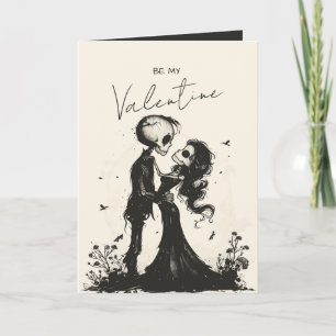 Gothic Skeleton Couple Dark Romantic Valentine Holiday Card