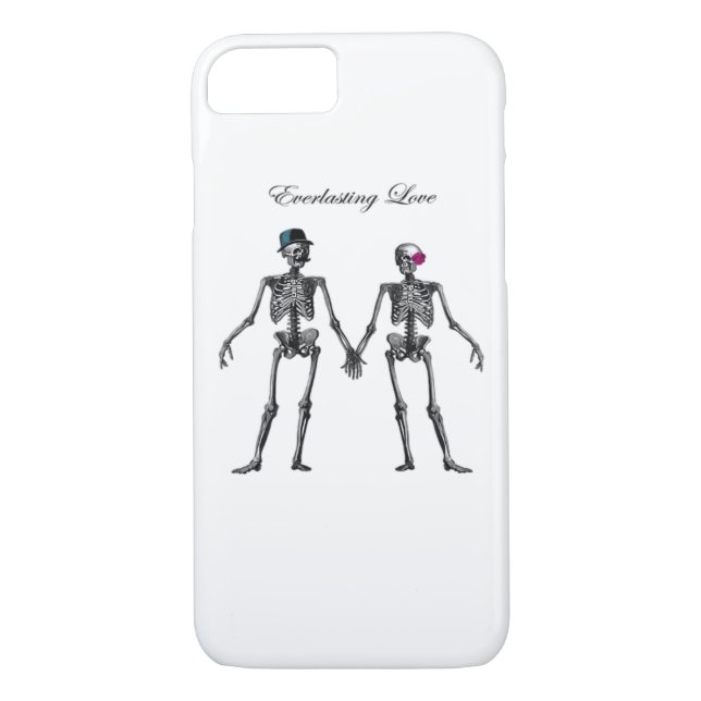 Gothic Skeleton Couple (Old Pink) Classic Case-Mate iPhone Case (Back)