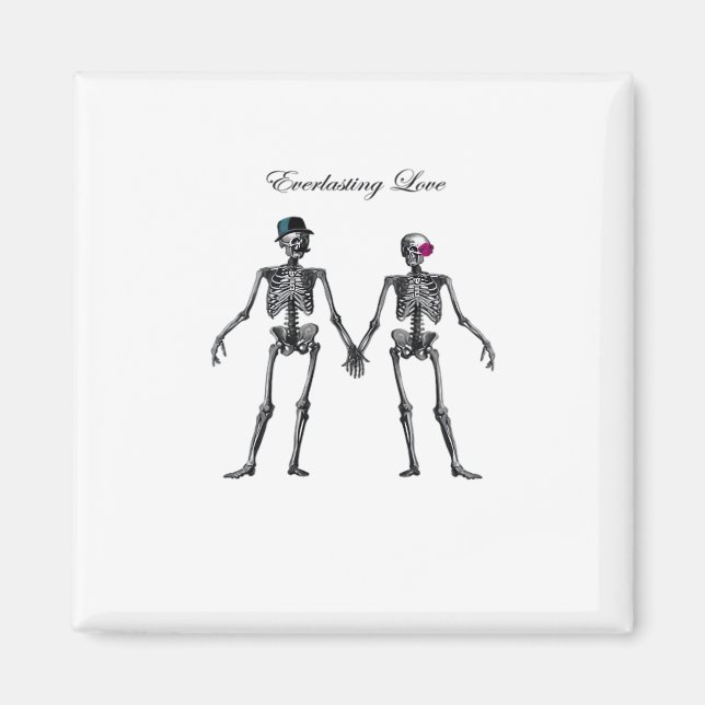 Gothic Skeleton Couple (Old Pink) Classic Magnet (Front)