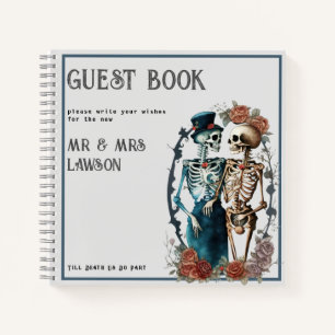 Gothic Skeleton Couple Wedding Guest Book