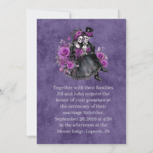 Gothic Skeleton Couple Wedding Invitation