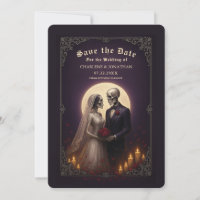 Gothic Skeleton Couple Wedding Save the Date