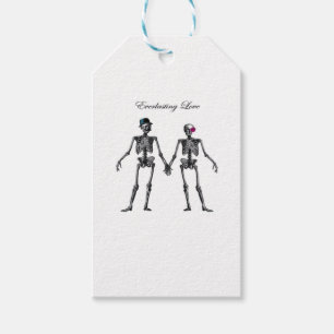 Gothic Skeleton Couple (White) Classic Gift Tags