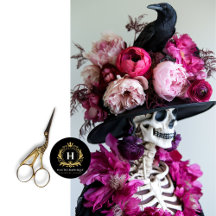 Gothic Skeleton Floral Skull Raven Decoupage 