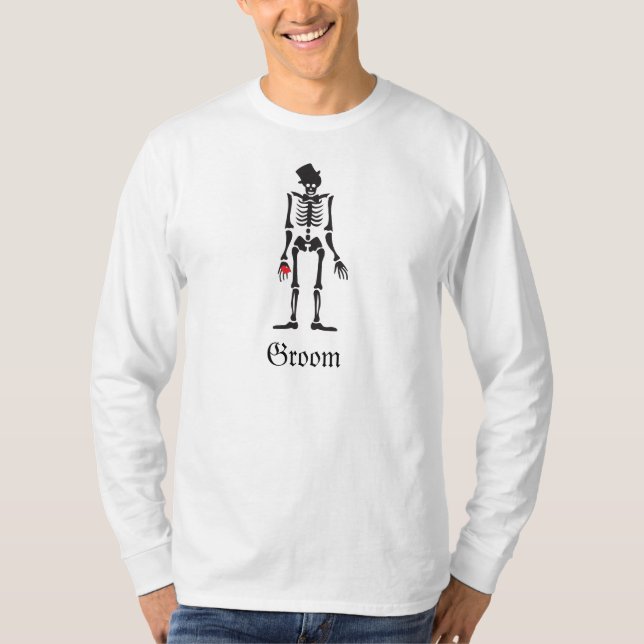 Gothic Skeleton Groom Wedding Favour Shirt (Front)
