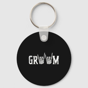 Gothic Skeleton Groom Wedding Just Married Spooky  Key Ring