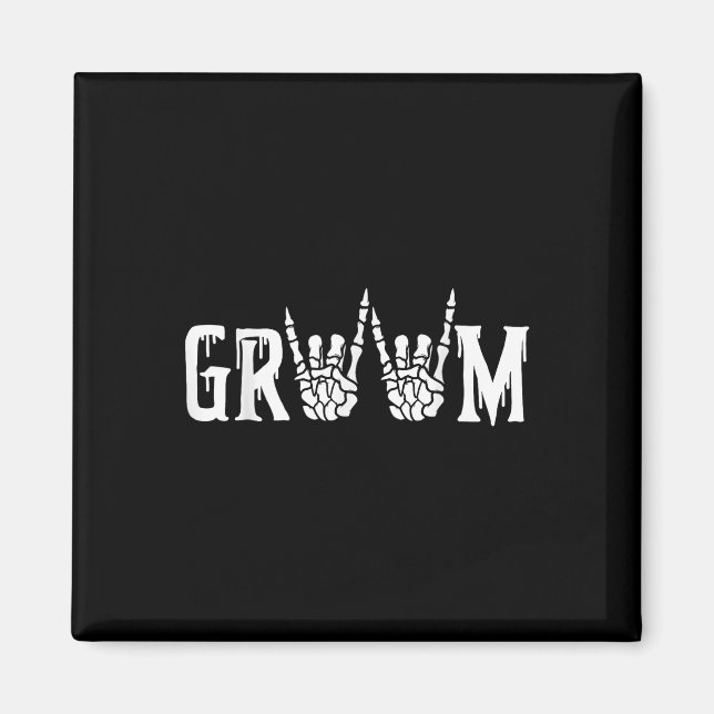 Gothic Skeleton Groom Wedding Just Married Spooky  Magnet (Front)