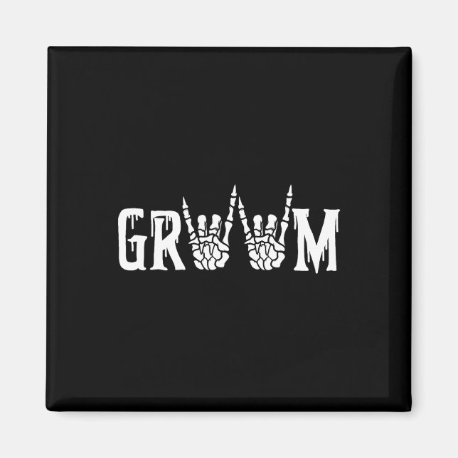 Gothic Skeleton Groom Wedding Just Married Spooky  Magnet (Front)