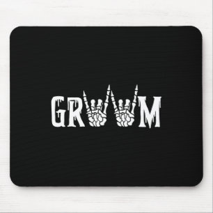 Gothic Skeleton Groom Wedding Just Married Spooky Mouse Mat