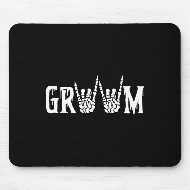 Gothic Skeleton Groom Wedding Just Married Spooky  Mouse Mat (Front)