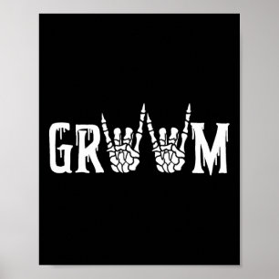 Gothic Skeleton Groom Wedding Just Married Spooky  Poster