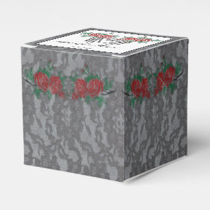 Gothic Skeleton Hands and Roses Wedding Favour Box