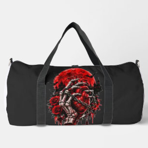 Gothic Skeleton Hands Red Roses Halloween Horror D Duffle Bag