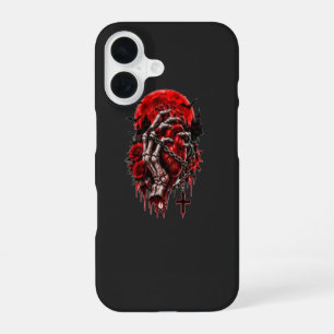 Gothic Skeleton Hands Red Roses Halloween Horror D iPhone 16 Case