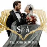 Gothic Skeleton Hands Till Death Wedding Photo Standing Photo Sculpture<br><div class="desc">Design your custom photo sculpture today. Use an online tool to remove the background (Adobe Express allows background removal on high resolution photos free of charge) of your wedding or engagement photo. Upload the edited photo to my Zazzle template, add your monograms and your favourite custom text, and your unique...</div>