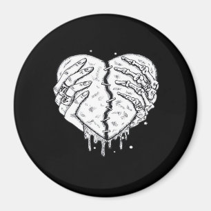 Gothic Skeleton Heart Hands Retro Aesthetic Magnet