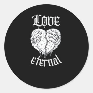 Gothic Skeleton Heart Valentine Classic Design Classic Round Sticker