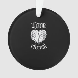 Gothic Skeleton Heart Valentine Classic Design Ornament