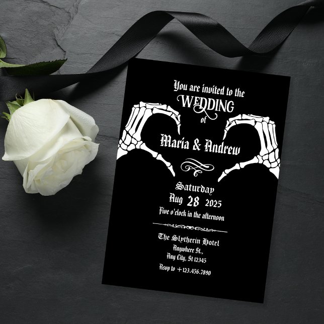 Gothic skeleton heart wedding  invitation (Creator Uploaded)