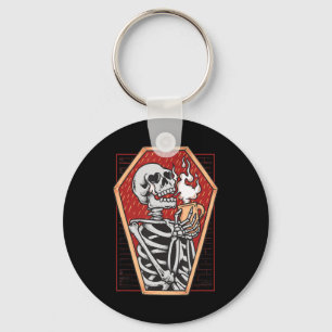 Gothic Skeleton in Coffin Mall Goth Halloween Aest Key Ring