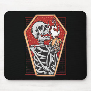 Gothic Skeleton in Coffin Mall Goth Halloween Aest Mouse Mat