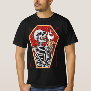Gothic Skeleton in Coffin Mall Goth Halloween Aest T-Shirt
