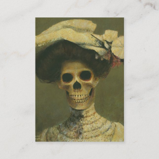 Gothic Skeleton Lady ACEO Business Card (Front)