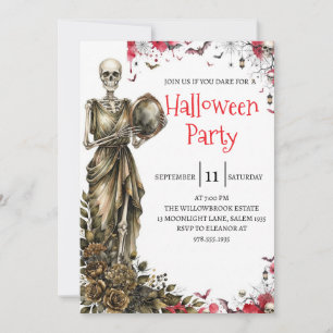 Gothic Skeleton Man Halloween Party Invitation
