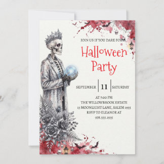 Gothic Skeleton Man Halloween Party Invitation