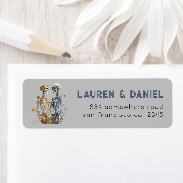 Gothic Skeleton Names Return Address Wedding (Insitu)
