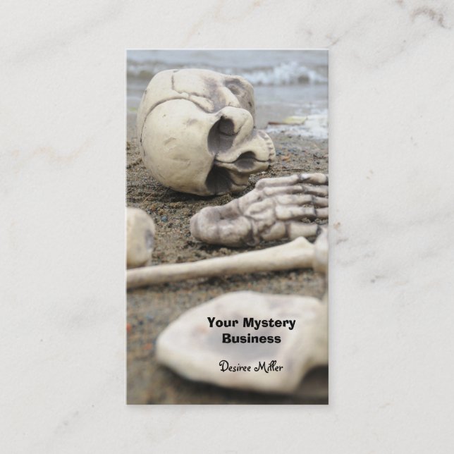 Gothic Skeleton On Beach Business Card (Front)