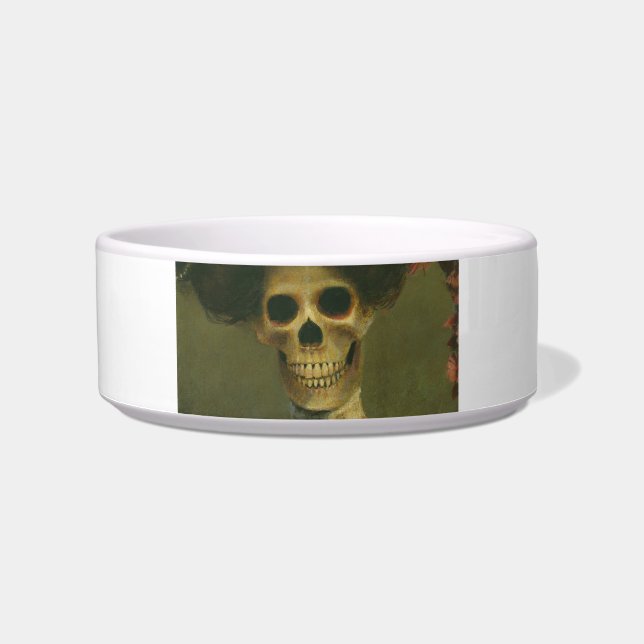 Gothic Skeleton Pet Bowl (Front)