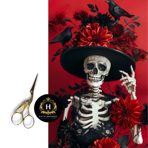 Gothic Skeleton Skull Decoupage Tissue Paper