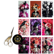 Gothic Skeleton Skull Junk Journal Decoupage 