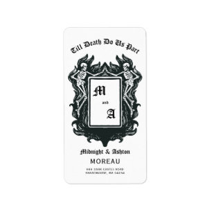 Gothic Skeleton Till Death Do Us Part Address Label