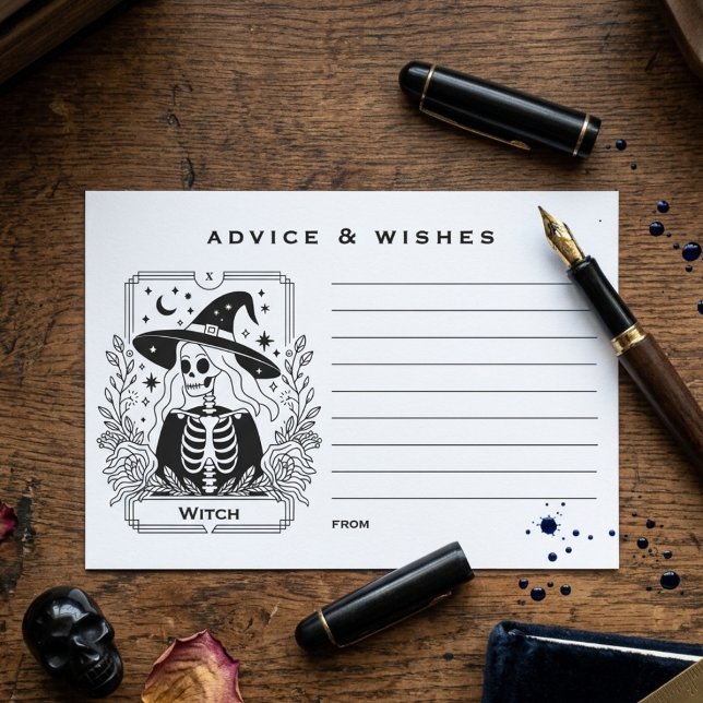 Gothic Skeleton Witch Party Advice Card (Gothic Skeleton Witch Party Advice Card)