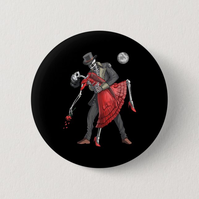 Gothic Skeletons Dancing 6 Cm Round Badge (Front)