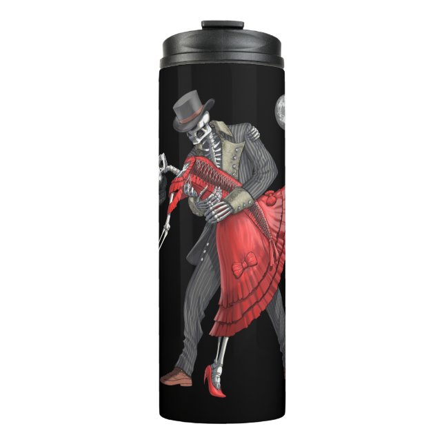 Gothic Skeletons Dancing Thermal Tumbler (Front)