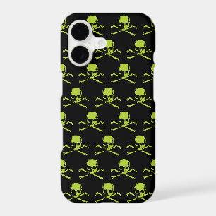 Gothic Skull And Crossbones Pattern Green