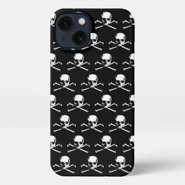 Gothic Skull And Crossbones Pattern iPhone Case (Back)