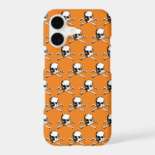 Gothic Skull And Crossbones Pattern Orange