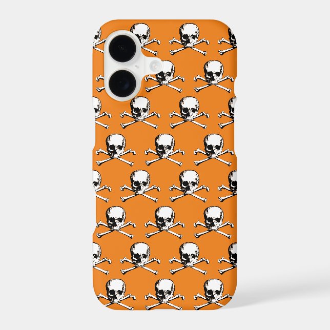 Gothic Skull And Crossbones Pattern Orange (Back)
