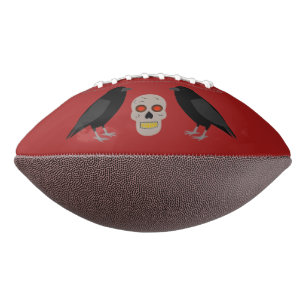 Gothic Skull and Guardian Ravens Halloween American Football