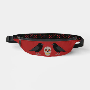 Gothic Skull and Guardian Ravens Halloween Bum Bags