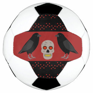 Gothic Skull and Guardian Ravens Halloween Football