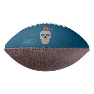 Gothic Skull and Rat Halloween American Football
